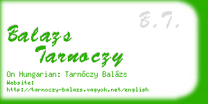 balazs tarnoczy business card