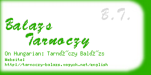 balazs tarnoczy business card